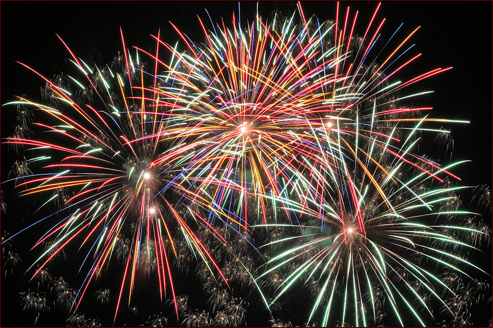 Feuerwerk über den Dächern Berlins