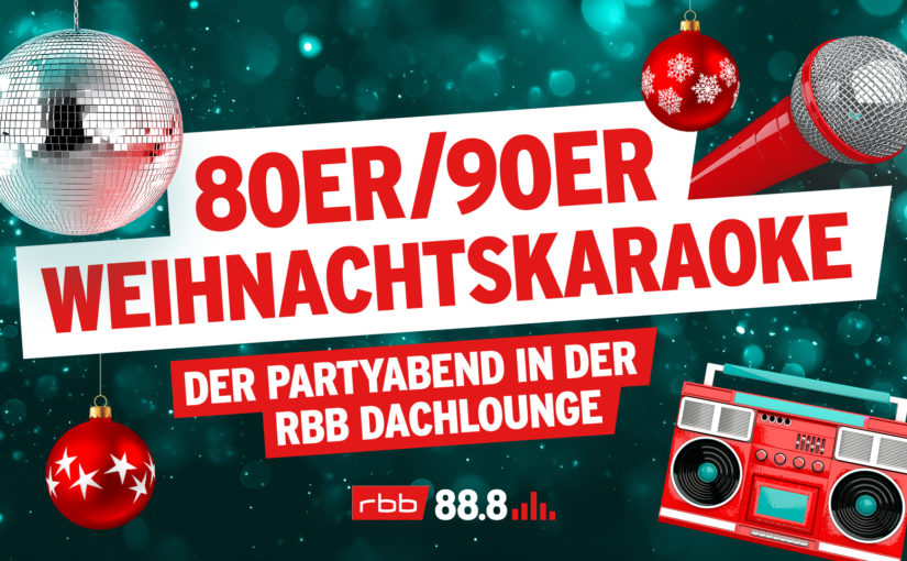 Weihnachtskaraoke von rbb 88.8 im Studio 14, der rbb Dachlounge