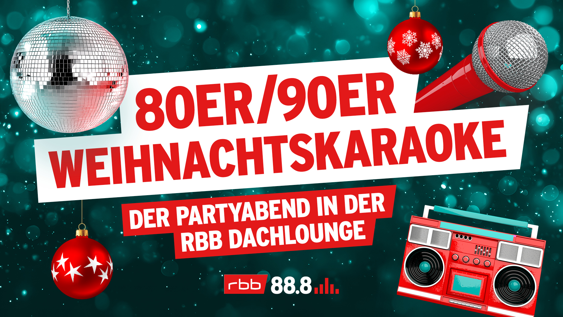Weihnachtskaraoke von rbb 88.8 im Studio 14, der rbb Dachlounge